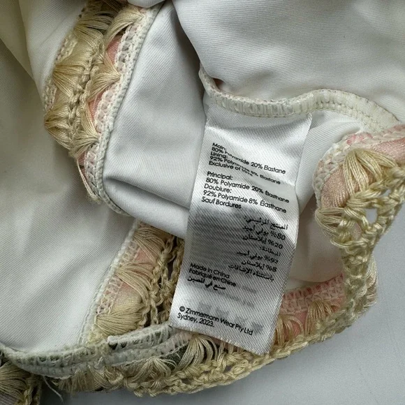 🆕 ZIMMERMANN 🧿 NWT Waverly Keyhole Crochet One Piece Swimsuit, Pink - Sz 3 - 8 - Picture 14 of 16